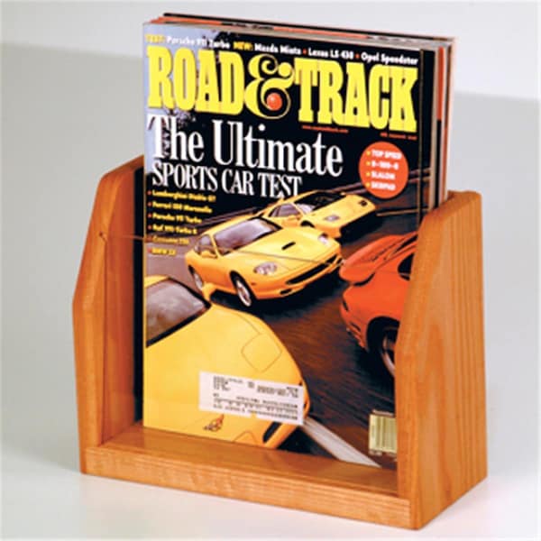Wooden Mallet Countertop Magazine Display in Medium Oak WO599444 - main